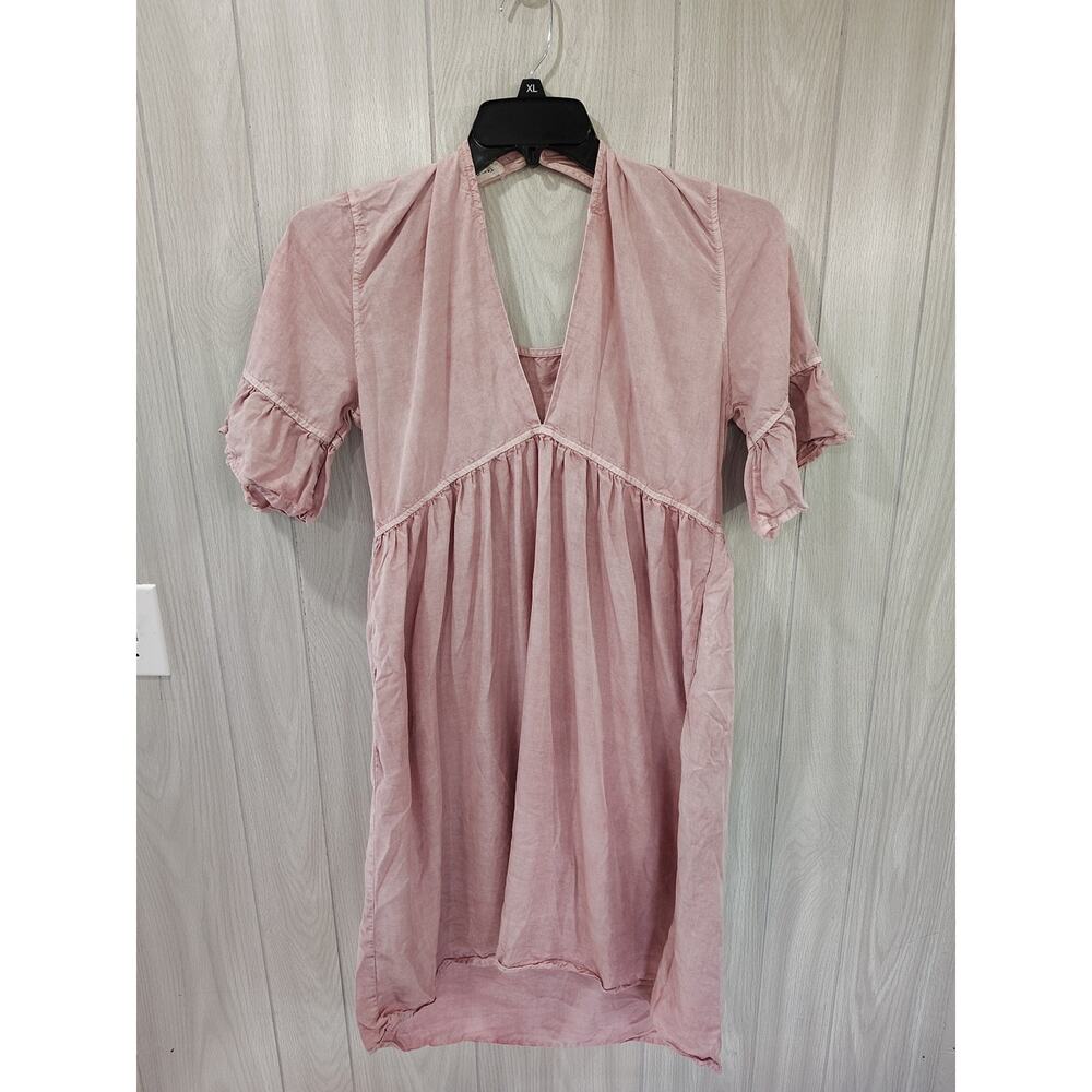 Tea And Rose Tencel Midi Dress Pink Summer Dress Size M Outdoors Fairy Cottage
